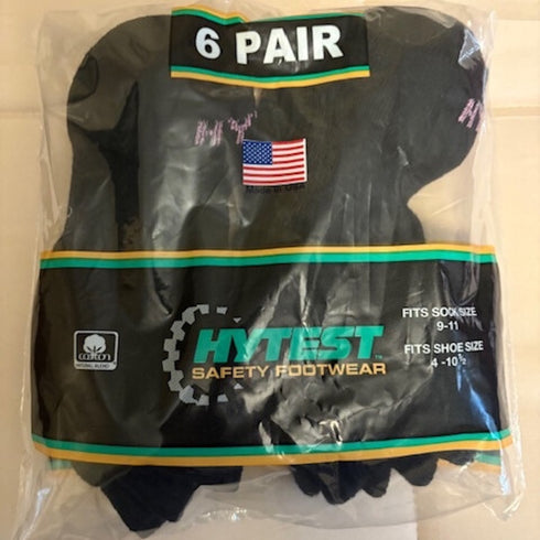 HYTEST WMNS QTR SOCK BLK 6 PK