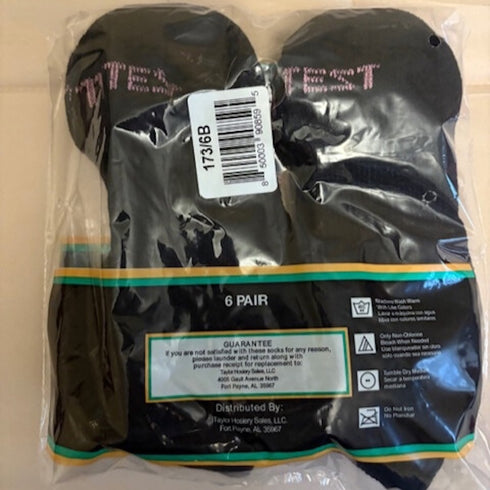 HYTEST WMNS QTR SOCK BLK 6 PK