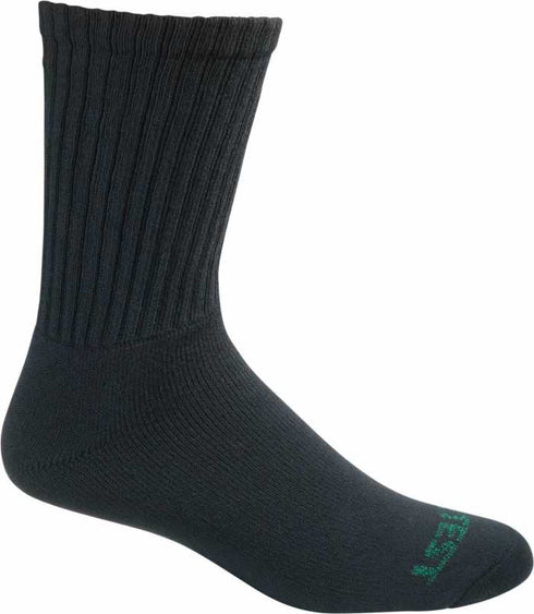 MENS SOLID BLACK CREW SOCK DOZ