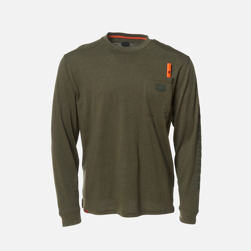 BRUNT MARTIN LS POCKET TEE GRN