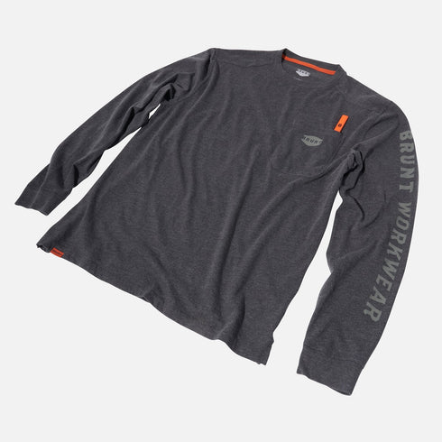 BRUNT MARTIN LS POCKET TEE GRY